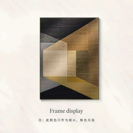 Sophisticated Brown Geometric Canvas Artwork - Contemporary Abstract Decor for Home and Office - Très Elite
