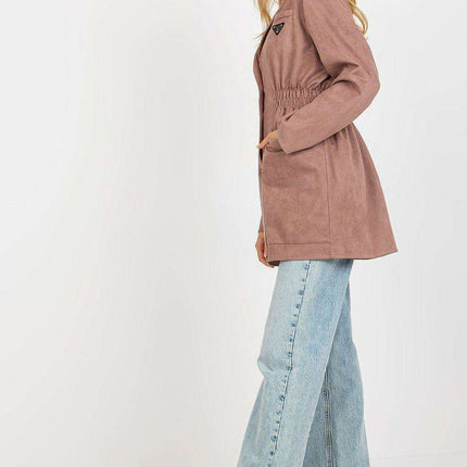 Sophisticated Buttoned Overcoat with Spacious Front Pockets