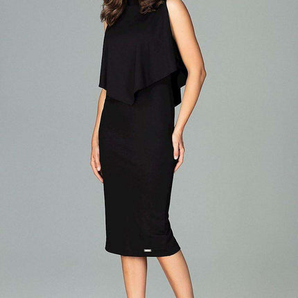 Sophisticated Cape Cocktail Dress - Lenitif - Très Elite