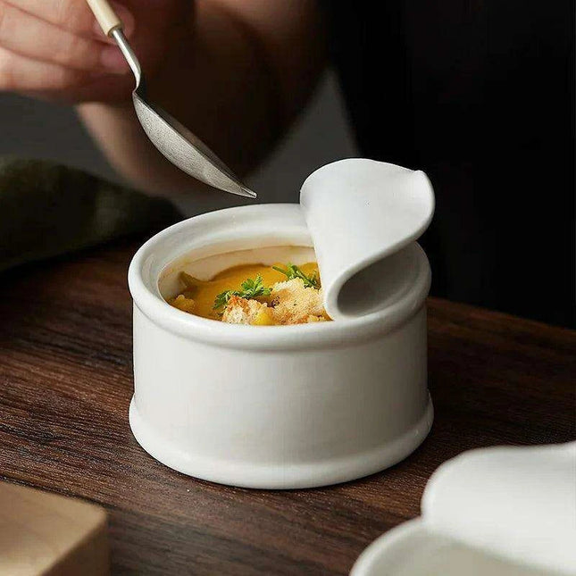Sophisticated Ceramic Bowl and Saucer Set for Gourmet Dining Experience