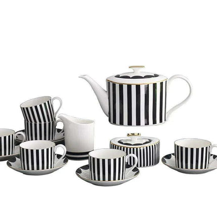 Sophisticated Ceramic Coffee Service Set - 11/15 Piece Collection for Elegant Gatherings and Thoughtful Gifts - Très Elite