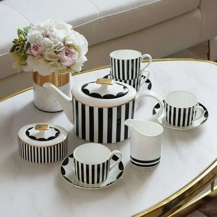 Sophisticated Ceramic Coffee Service Set - 11/15 Piece Collection for Elegant Gatherings and Thoughtful Gifts - Très Elite