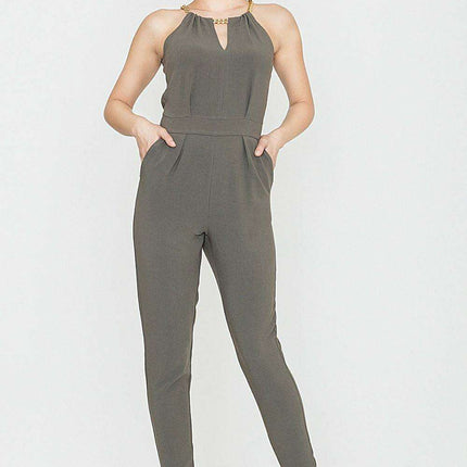 Sophisticated Chain-Detail Jumpsuit - Très Elite