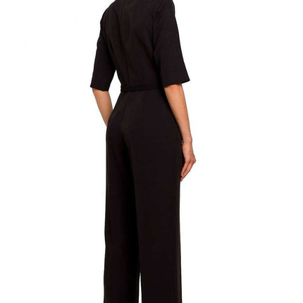 Sophisticated Collared Overall Jumpsuit - Très Elite