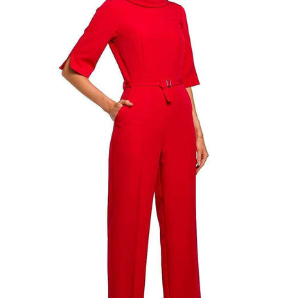 Sophisticated Collared Overall Jumpsuit - Très Elite