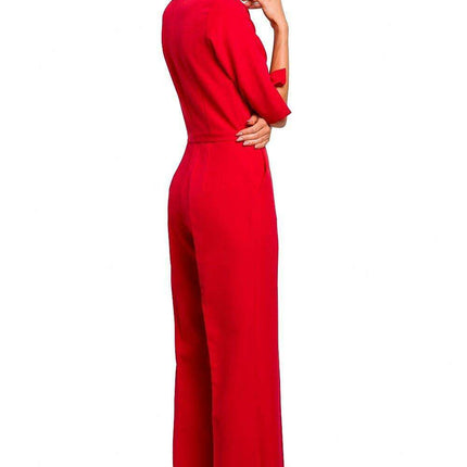 Sophisticated Collared Overall Jumpsuit - Très Elite
