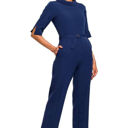 Sophisticated Collared Overall Jumpsuit - Très Elite