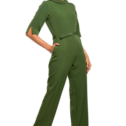 Sophisticated Collared Overall Jumpsuit - Très Elite