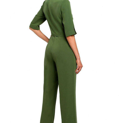 Sophisticated Collared Overall Jumpsuit - Très Elite
