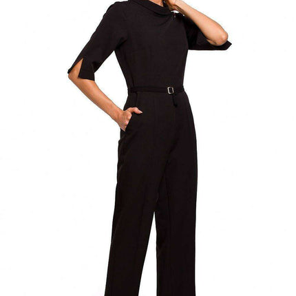 Sophisticated Collared Overall Jumpsuit - Très Elite