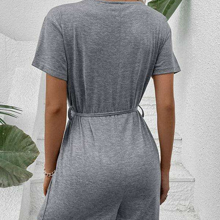 Sophisticated Comfort: Luxe V-Neck Jumpsuit for Effortless Chic - Très Elite