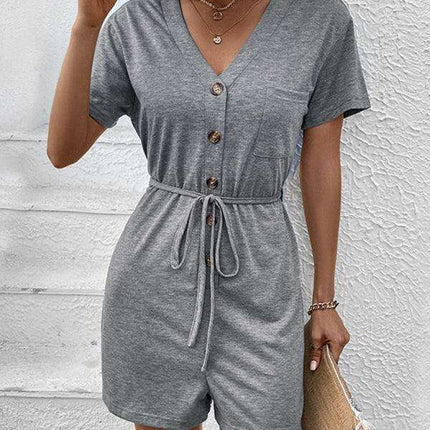 Sophisticated Comfort: Luxe V-Neck Jumpsuit for Effortless Chic - Très Elite