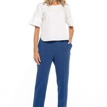 Sophisticated Cotton Blend Women's Trousers - Très Elite