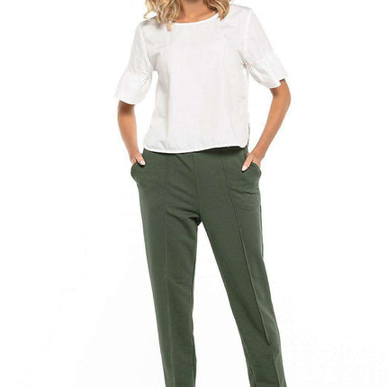 Sophisticated Cotton Blend Women's Trousers - Très Elite