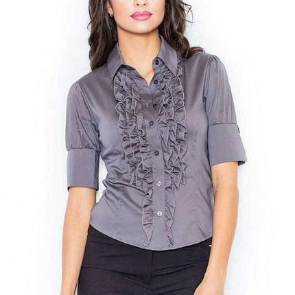 Sophisticated Cotton Jabot Shirt for Men with Short Sleeves - Très Elite