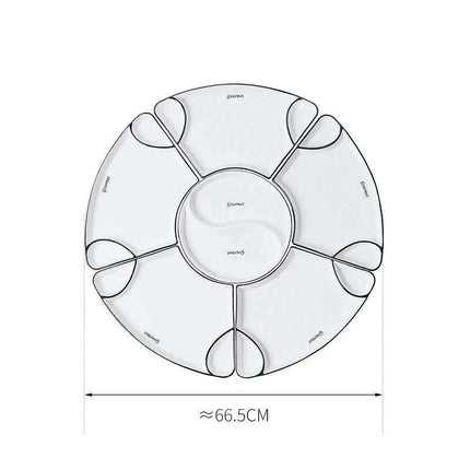 Sophisticated Crescent White Ceramic Dinner Plate Set - 8-Piece European Elegance