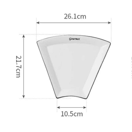Sophisticated Crescent White Ceramic Dinner Plate Set - 8-Piece European Elegance - Très Elite