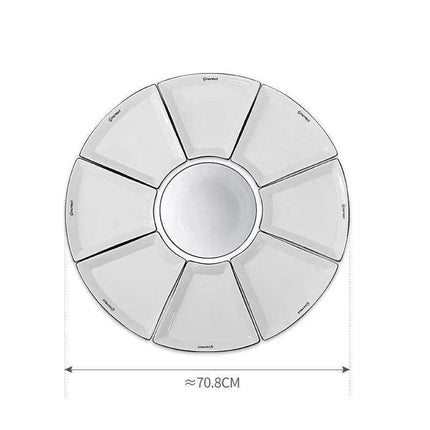 Sophisticated Crescent White Ceramic Dinner Plate Set - 8-Piece European Elegance