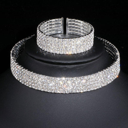 Sophisticated Crystal Tassel Jewelry Ensemble with African Rhinestones - Très Elite