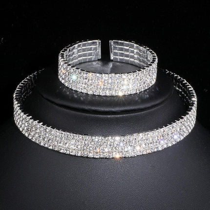 Sophisticated Crystal Tassel Jewelry Ensemble with African Rhinestones - Très Elite