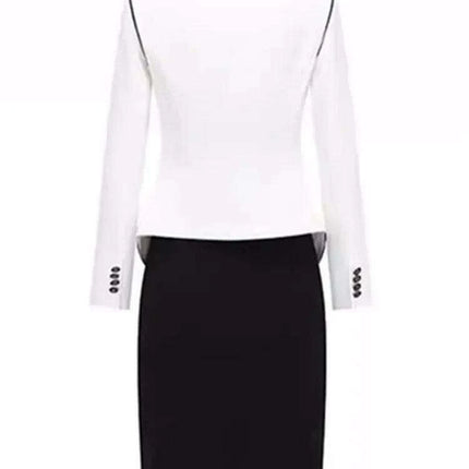 Sophisticated DEAT Women's Autumn 2024 Blazer and Skirt Suit - Elegant Office Fashion 15C456