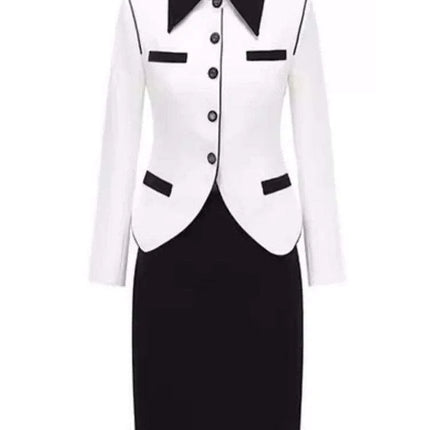 Sophisticated DEAT Women's Autumn 2024 Blazer and Skirt Suit - Elegant Office Fashion 15C456