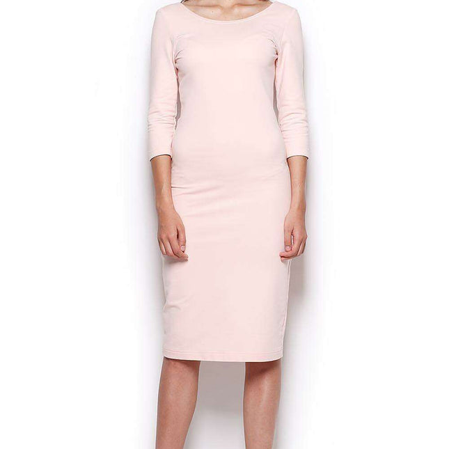 Sophisticated Deep V-Back Midi Dress - A Blend of Elegance and Modernity