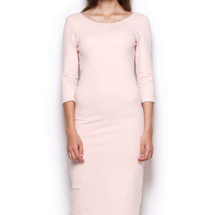 Sophisticated Deep V-Back Midi Dress - A Blend of Elegance and Modernity - Très Elite