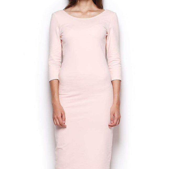 Sophisticated Deep V-Back Midi Dress - A Blend of Elegance and Modernity