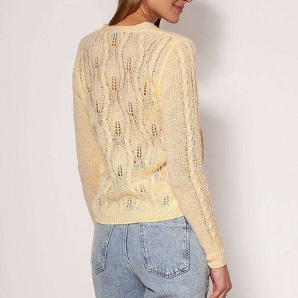 Sophisticated Deep V-Neck Knit Cardigan - Très Elite