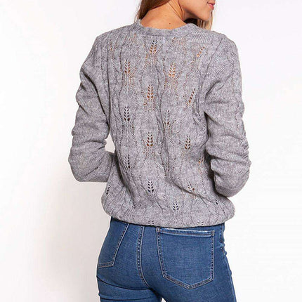 Sophisticated Deep V-Neck Knit Cardigan - Très Elite