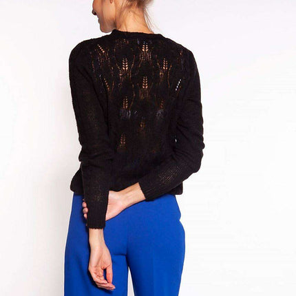 Sophisticated Deep V-Neck Knit Cardigan - Très Elite