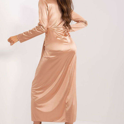 Sophisticated Deep V-Neck Midi Evening Dress - Très Elite