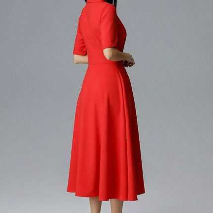 Sophisticated Double-Breasted Midi Dress with Convenient Pockets - Très Elite