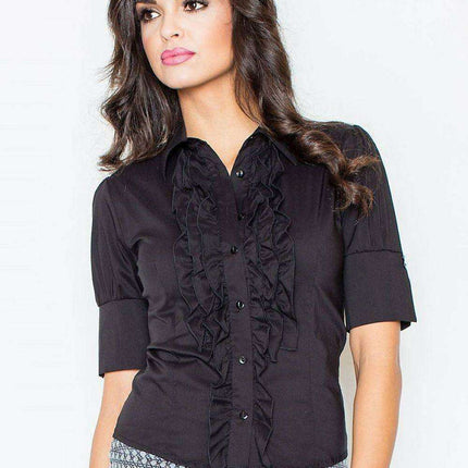 Sophisticated Ease: Figl 4003 Cotton Blend Short Sleeve Shirt - Très Elite