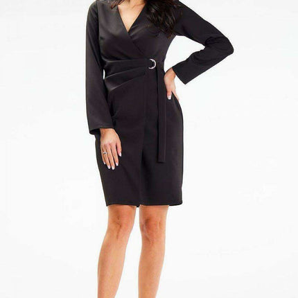 Sophisticated Envelope Mini Robe Dress for Office and Formal Events - Très Elite