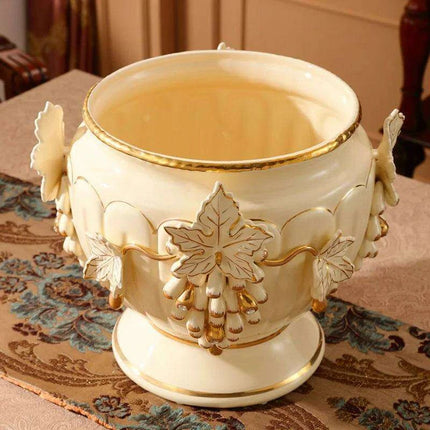 Sophisticated European-Style Ceramic Column Vase - Très Elite