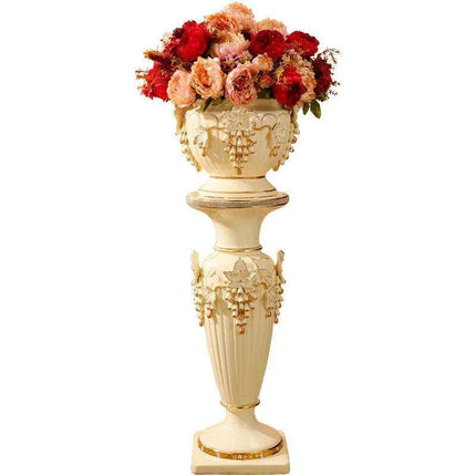 Sophisticated European-Style Ceramic Column Vase - Très Elite