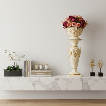 Sophisticated European-Style Ceramic Column Vase - Très Elite