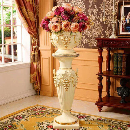 Sophisticated European-Style Ceramic Column Vase - Très Elite
