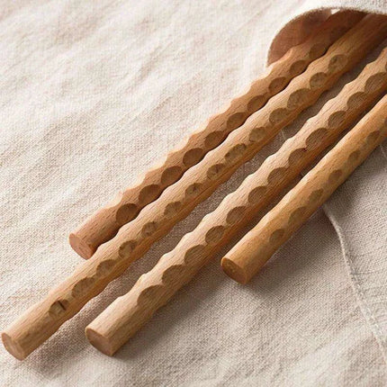Sophisticated Extra Long Beech Wood Japanese Cooking Chopsticks - Slip-Resistant for Noodles and Frying - Très Elite