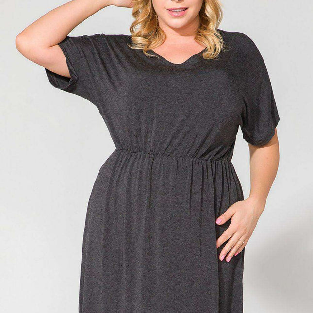 Sophisticated Flared Hem Viscose Blend Daydress - Size Inclusive