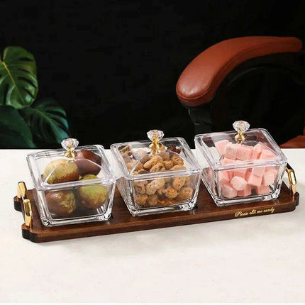 Sophisticated Glass Platter for Elegant Snack Presentation - Ideal for Upscale Events- Très Elite- Très Elite