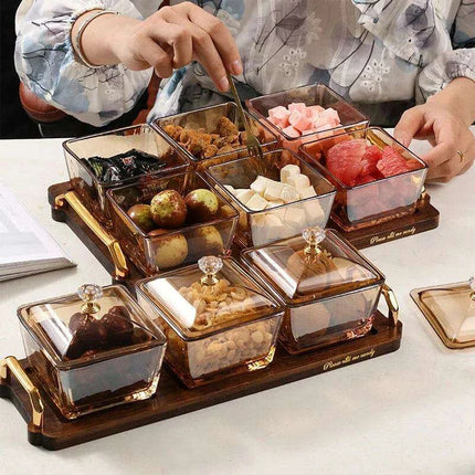 Sophisticated Glass Platter for Elegant Snack Presentation - Ideal for Upscale Events - Très Elite