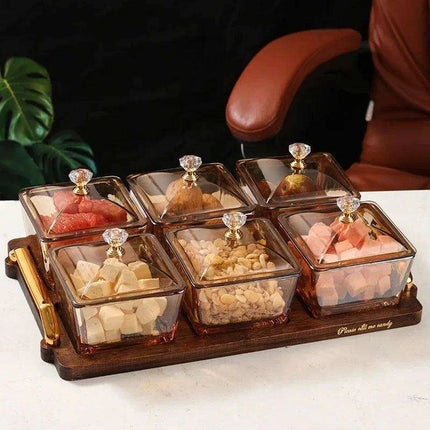 Sophisticated Glass Platter for Elegant Snack Presentation - Ideal for Upscale Events- Très Elite- Très Elite