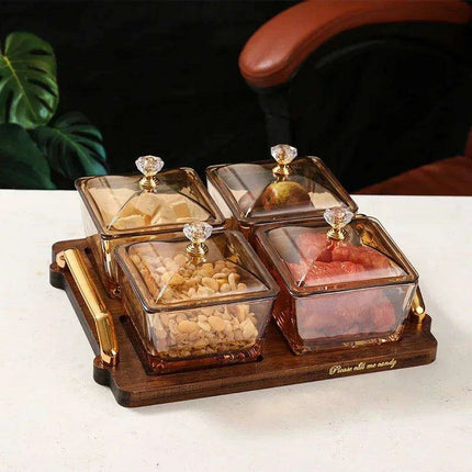 Sophisticated Glass Platter for Elegant Snack Presentation - Ideal for Upscale Events- Très Elite- Très Elite