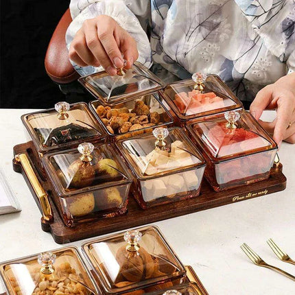 Sophisticated Glass Platter for Elegant Snack Presentation - Ideal for Upscale Events - Très Elite