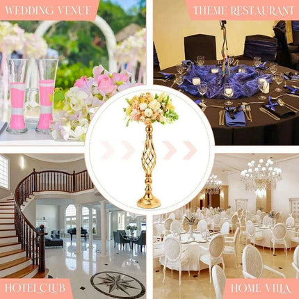 Sophisticated Gold Metal Floral Displays - 20-Piece Wedding Centerpiece Set - Très Elite
