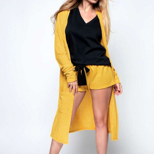 Sophisticated Gray Longline Knit Cardigan