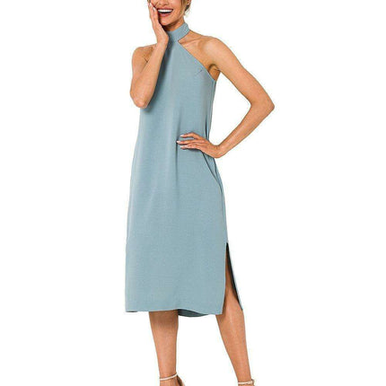 Sophisticated Halterneck Crepe Maxi Dress - Très Elite